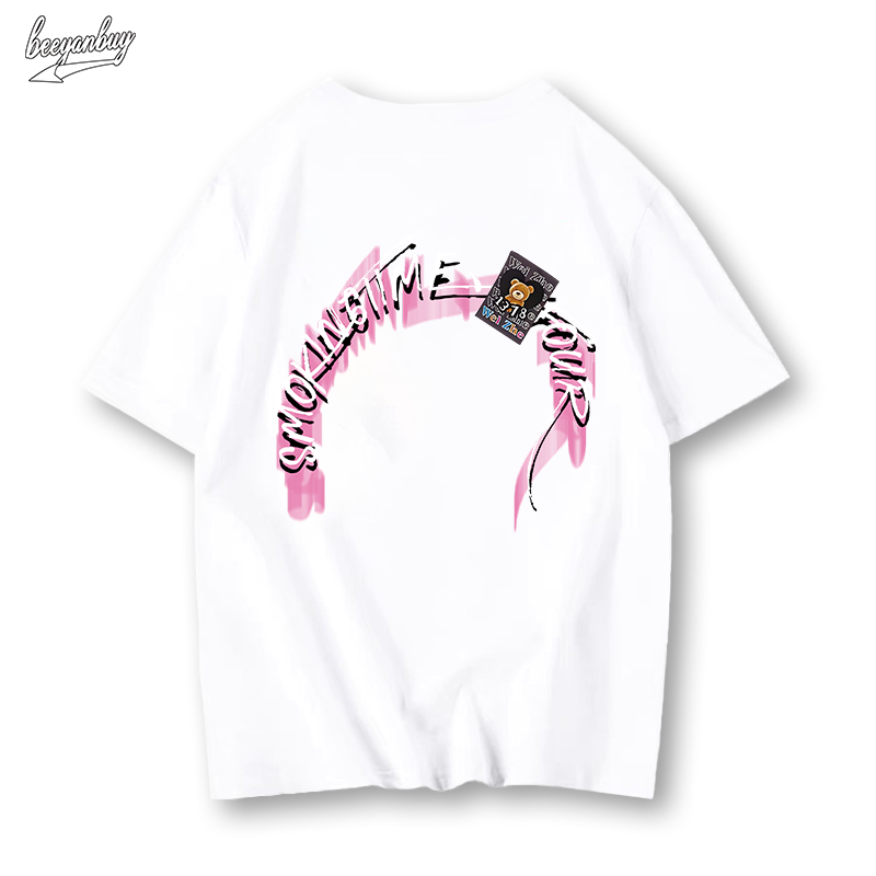 Áo thun BEEYANBUY Y0462 100% cotton tay lỡ màu trắng unisex ulzzang đơn giản thời trang cho nam