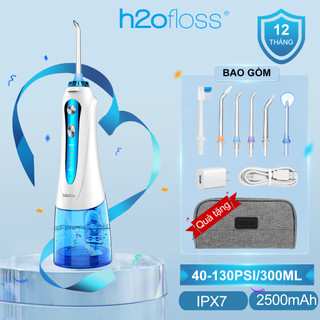 Máy Tăm Nước H2ofloss HF-9P Máy Tăm Nước Cầm Tay với 6 Đầu Vòi 5 Chế độ IPX7 chống thấm Oral Irrigator Cho việc sử dụng ở nhà và khi đi du lịch