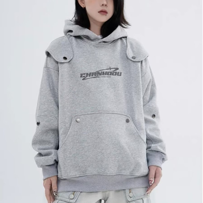 YOUTANG Áo Sweatshirt Có Mũ Trùm Dáng Rộng Phong Cách Đường Phố Mỹ Thời Trang Thu Đông 2023 Dành Cho Nam Nữ