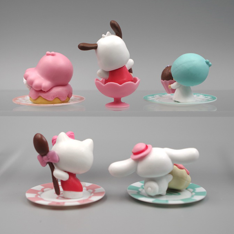 Bộ 5 Mô Hình Nhân Vật Hoạt Hình sanrio hello kitty 3-5cm