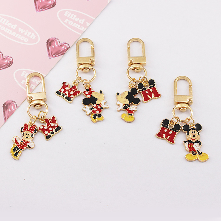 Móc Khóa Kim Loại Hình Chuột mickey minnie Dễ Thương