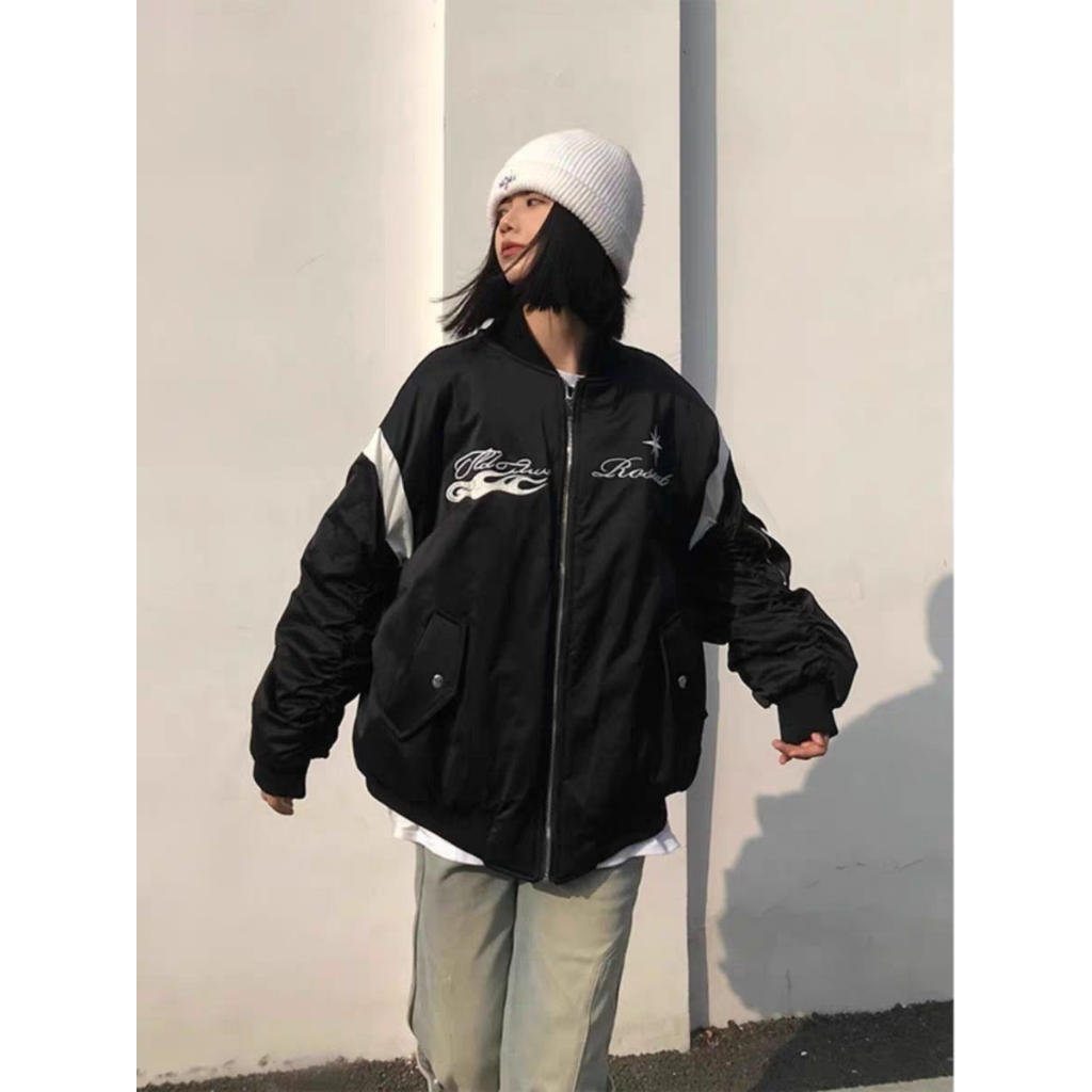 Evisnshi Áo Khoác bomber Phong Cách retro Thời Trang Cho Nam