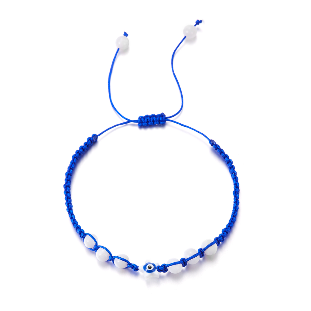 Vòng Tay Chuỗi Hạt May Mắn Hình Con Mắt Quỷ Kích Thước 16-28cm