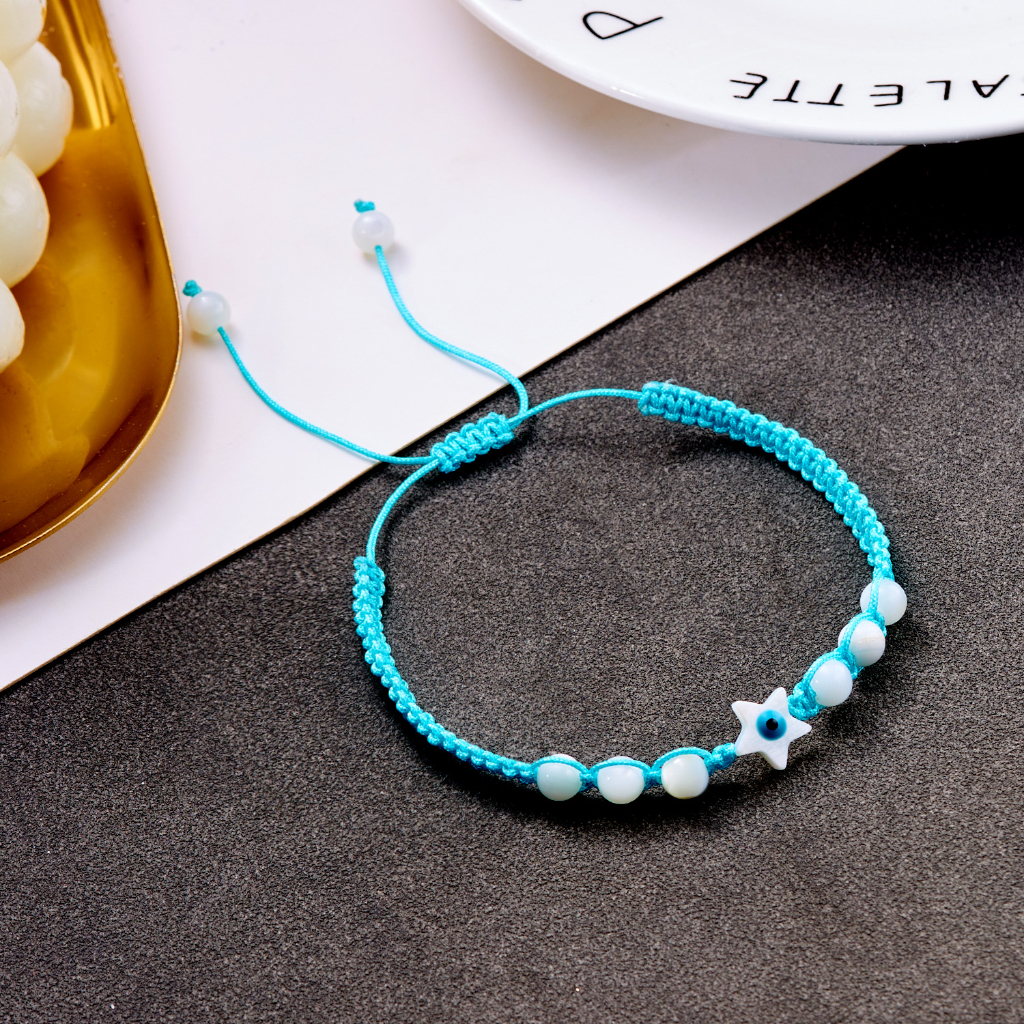 Vòng Tay Chuỗi Hạt May Mắn Hình Con Mắt Quỷ Kích Thước 16-28cm