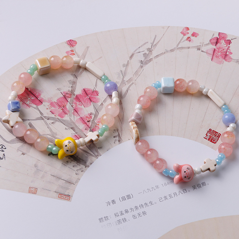 Vòng Tay Chuỗi Hạt Hình Ngôi Sao Màu macaron Thời Trang Dùng Làm Quà Tặng Sinh Nhật Cho Bạn Gái