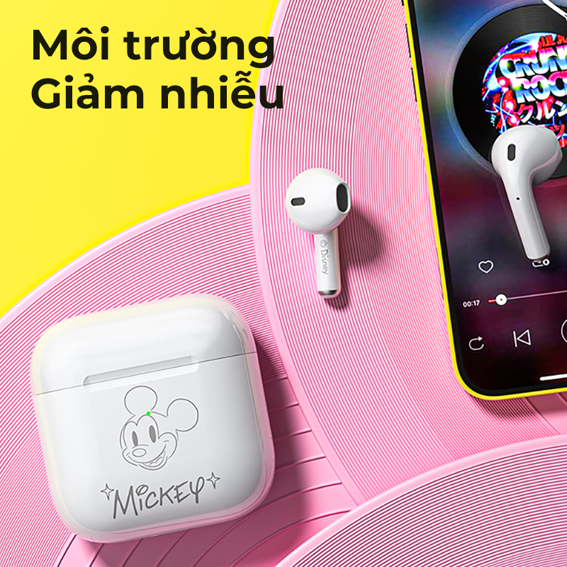 Tai Nghe Nhét Tai Bluetooth Disney Pro4  không dây Earphone Giảm Tiếng ồn dễ Thương ở chế độ Chờ Lâu Có Micrô Cho oxiaomi