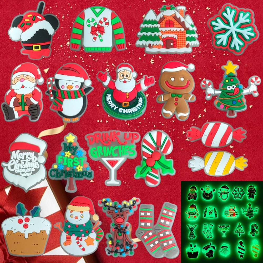 1 Chiếc Kẹo Giáng Sinh Huỳnh Quang Ông Già Noel Người Tuyết Croc JIBZ Chính Hãng Làm Quà Tặng Cho Bạn Bè