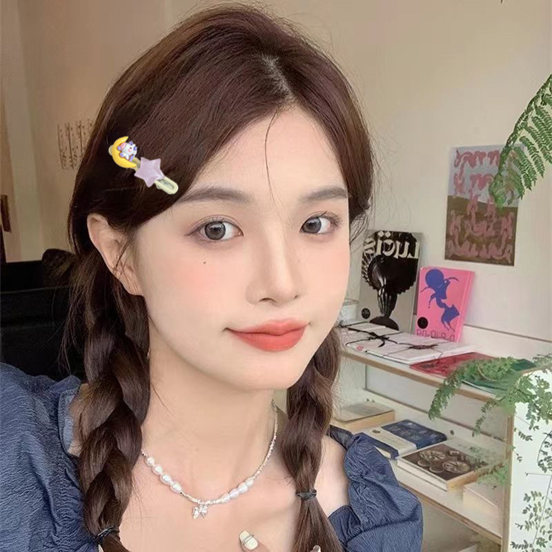 Miumiua🔮Kẹp Tóc Hình Ngôi Sao / Kỳ Lân / Đám Mây / Mặt Trăng Màu Tím Ngọt Ngào Cho Nữ vn