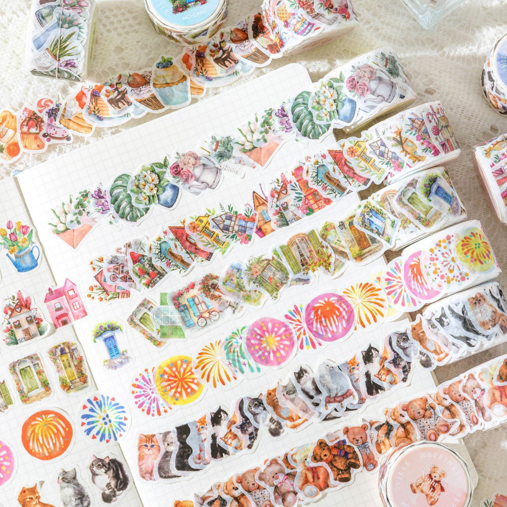 Set 100 Miếng Dán Washi Hình Bướm Phong Cách Vintage Trang Trí Sổ Tay/Sổ Tay