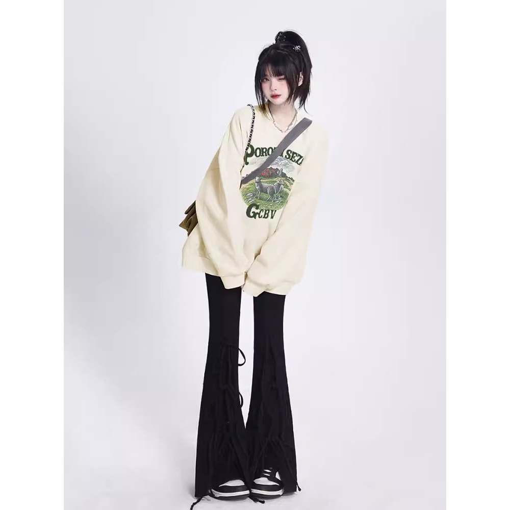 Rdgf Áo sweater Chui Đầu Tay Dài oversize Phong Cách Hàn Quốc Cho Nữ