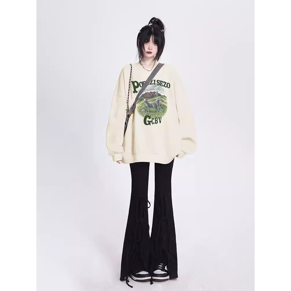 Rdgf Áo sweater Chui Đầu Tay Dài oversize Phong Cách Hàn Quốc Cho Nữ