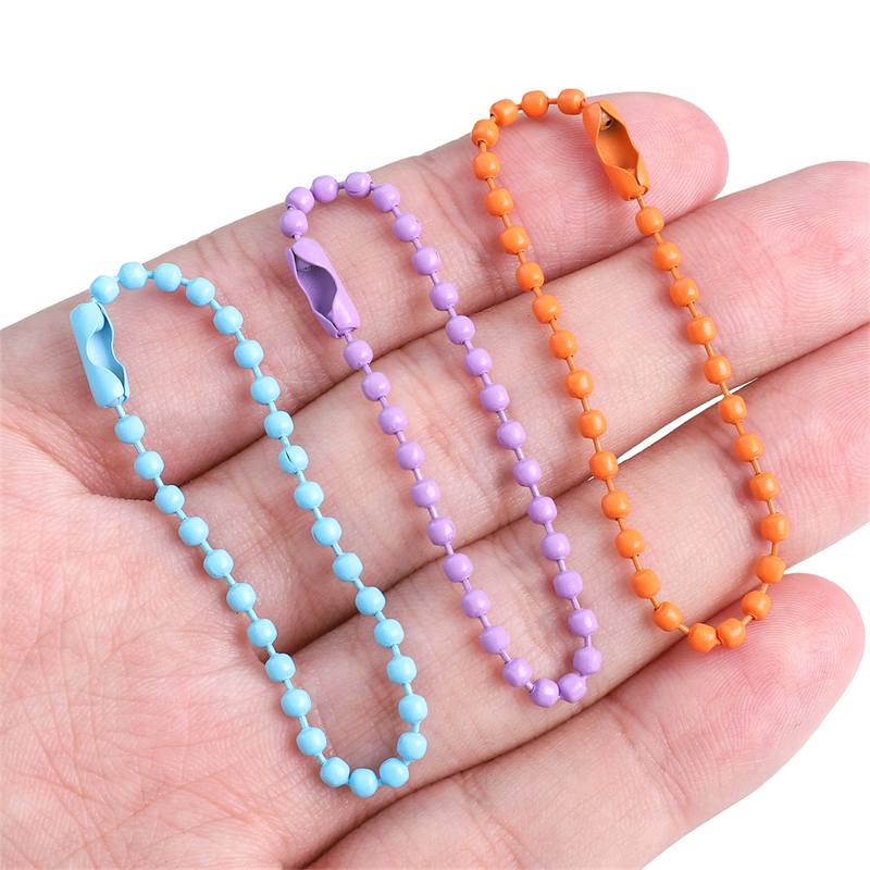 Chuỗi Hạt Bằng Sắt Nhiều Màu Sắc 12cm Dùng Làm Móc Khóa / Ba Lô diy