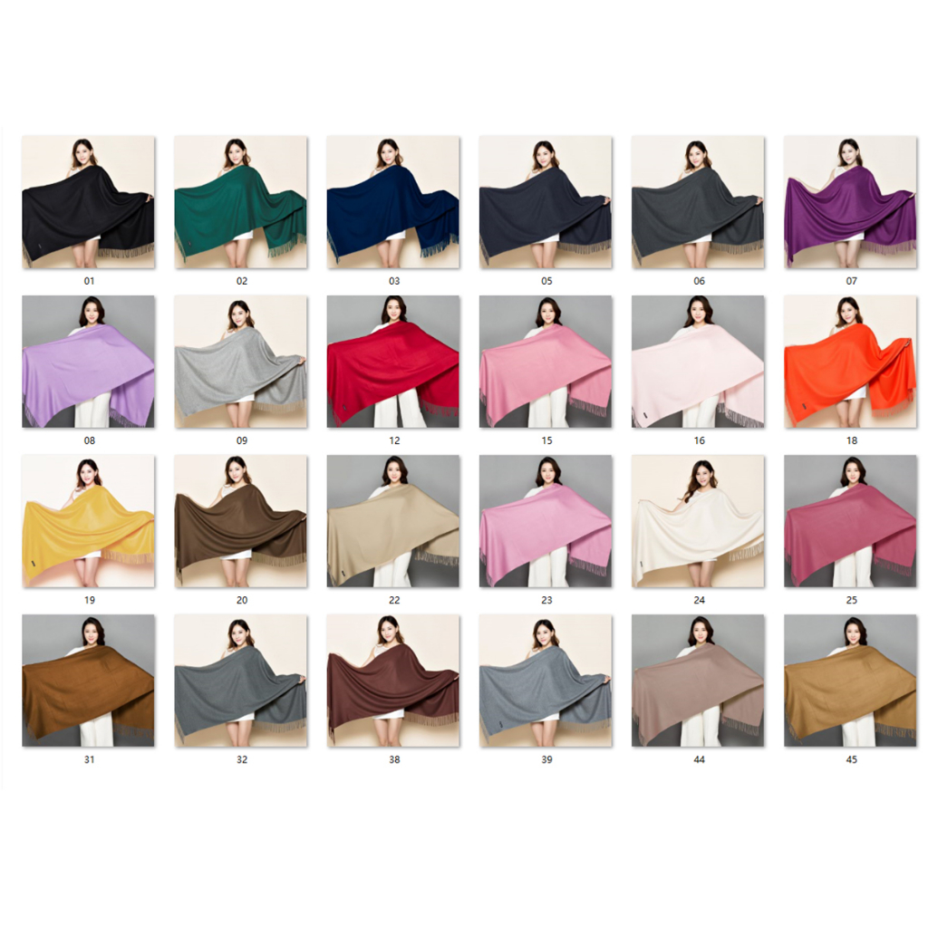 Khăn Choàng Cổ Bằng Len cashmere 200 * 70cm wj2003 78.7 * 27.5inch / 260g