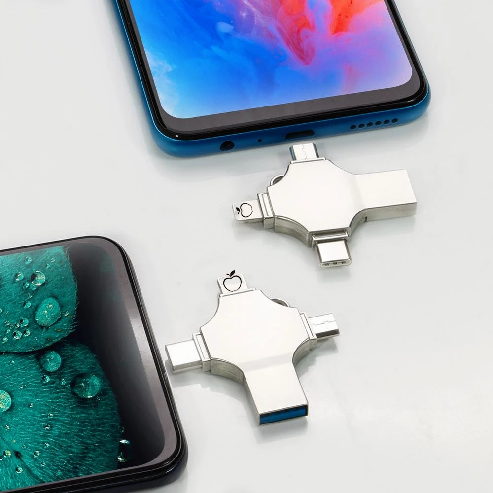 Bru Ổ Đĩa flash usb Cho iphone ipad pro android pen drive type c otg 32gb 64gb 128gb 25gb 512gb 1tb 2tb 4 Trong 1 usb3.0