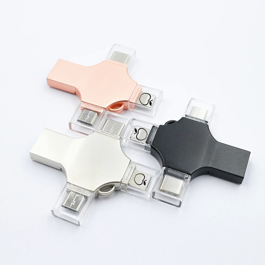 Bru Ổ Đĩa flash usb Cho iphone ipad pro android pen drive type c otg 32gb 64gb 128gb 25gb 512gb 1tb 2tb 4 Trong 1 usb3.0