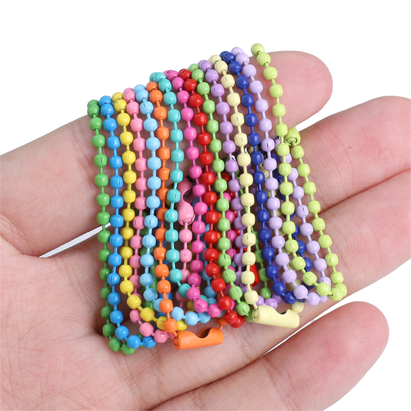 Chuỗi Hạt Bằng Sắt Nhiều Màu Sắc 12cm Dùng Làm Móc Khóa / Ba Lô diy