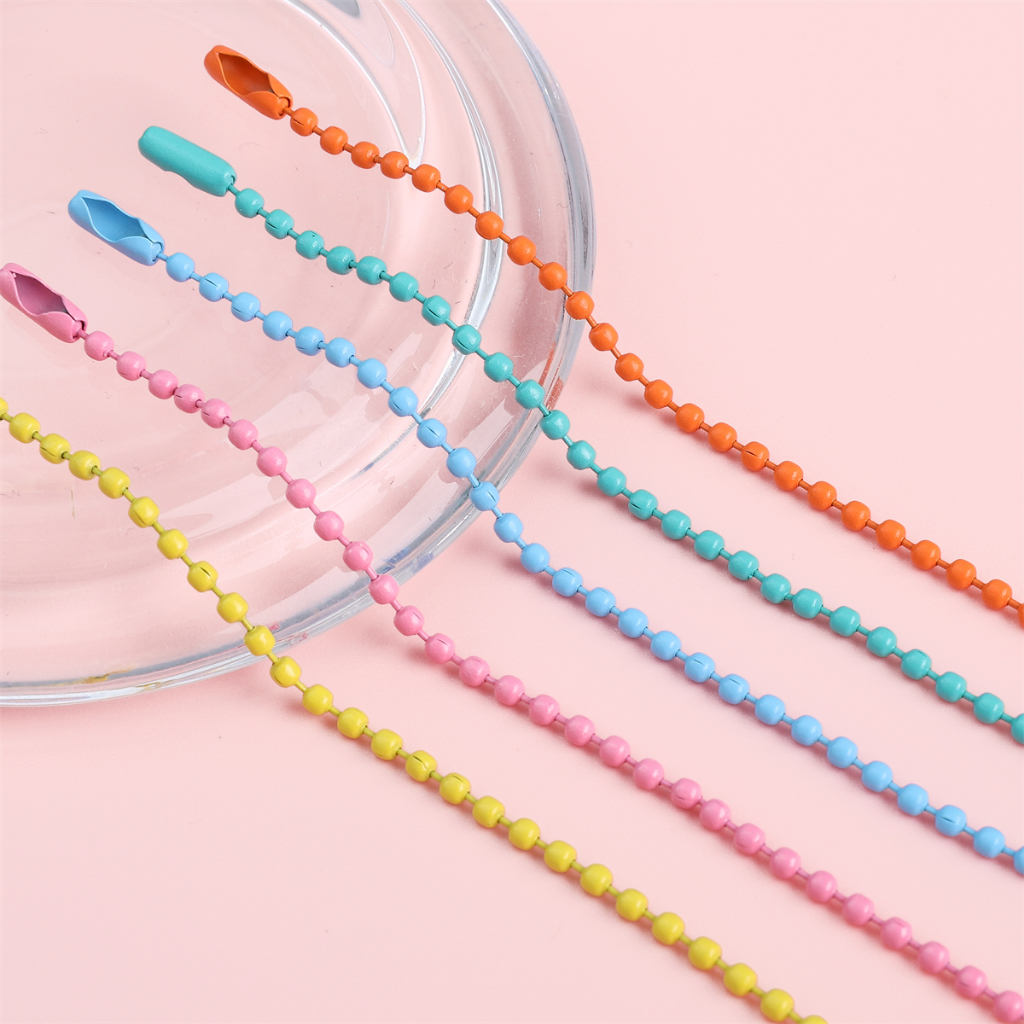 Chuỗi Hạt Bằng Sắt Nhiều Màu Sắc 12cm Dùng Làm Móc Khóa / Ba Lô diy