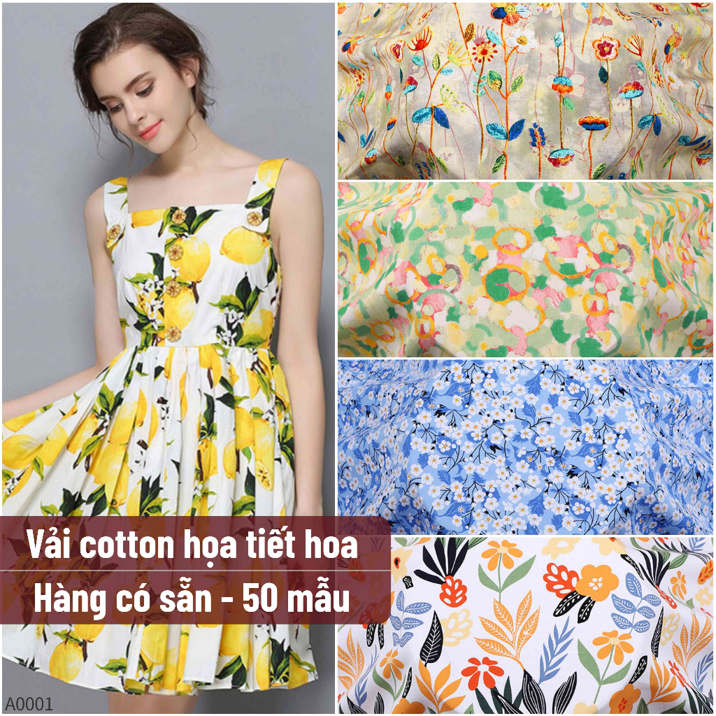 Vải cotton 100% nguyên chất, rộng 58 in = 145 cm, vải cotton hoa/vải hoa/vải cotton/vải lụa lạnh，vải，vải áo dài，vải hoa nhí，vải may quần áo，vải may áo dài，vải may váy，vải tole，vải áo dài hoa nhí，vải áo dài cao cấp，vải lụa hoa