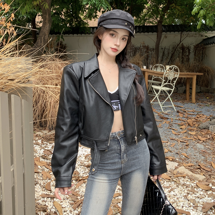 Loxcavin Áo Khoác Da Thời Trang Mùa Thu Hàn Quốc 2023