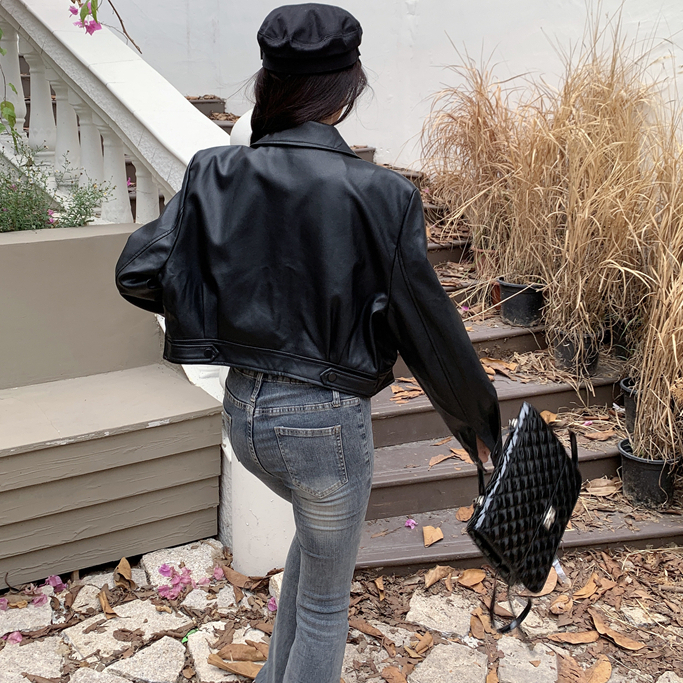 Loxcavin Áo Khoác Da Thời Trang Mùa Thu Hàn Quốc 2023