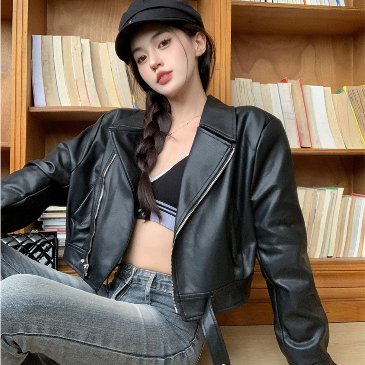 Loxcavin Áo Khoác Da Thời Trang Mùa Thu Hàn Quốc 2023