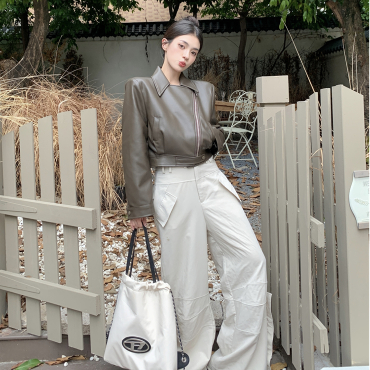 Loxcavin Áo Khoác Da Thời Trang Mùa Thu Hàn Quốc 2023