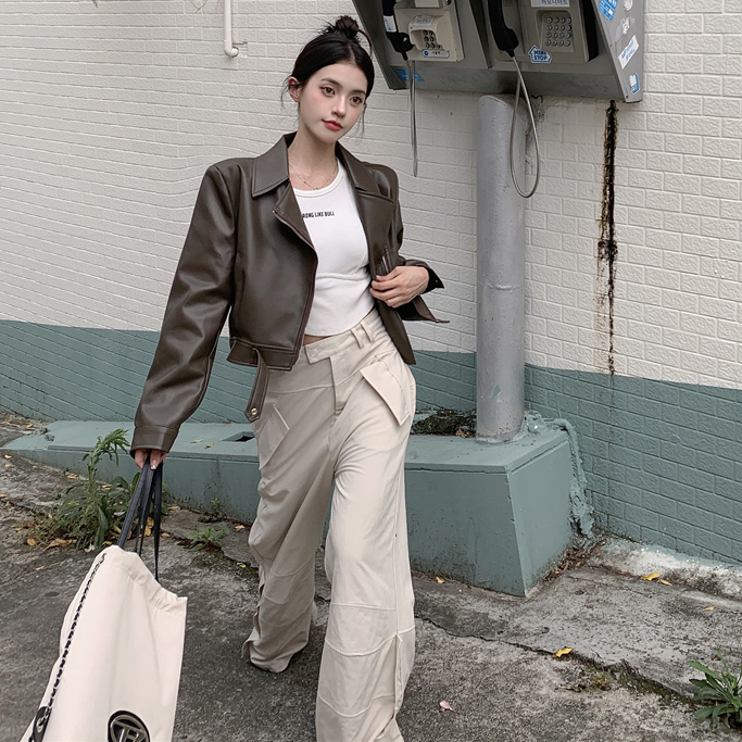 Loxcavin Áo Khoác Da Thời Trang Mùa Thu Hàn Quốc 2023