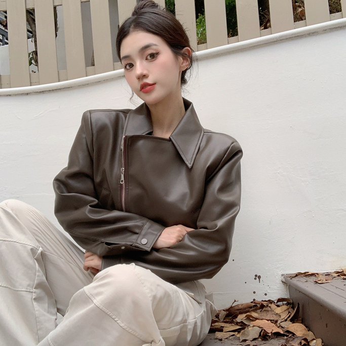 Loxcavin Áo Khoác Da Thời Trang Mùa Thu Hàn Quốc 2023