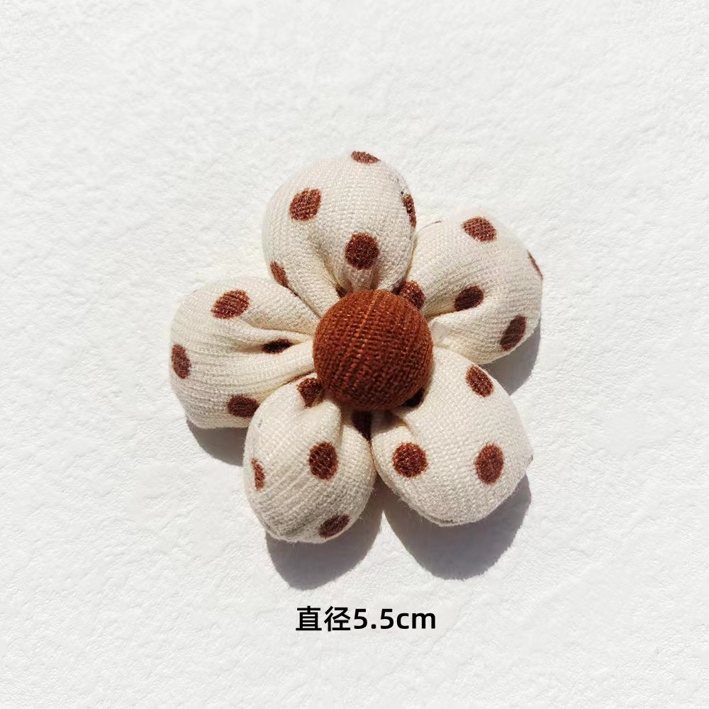 Ghim Cài Túi Xách Điện Thoại Hình Hoa Vải Lông Sọc Ca Rô Dễ Thương