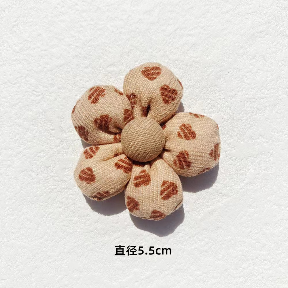 Ghim Cài Túi Xách Điện Thoại Hình Hoa Vải Lông Sọc Ca Rô Dễ Thương