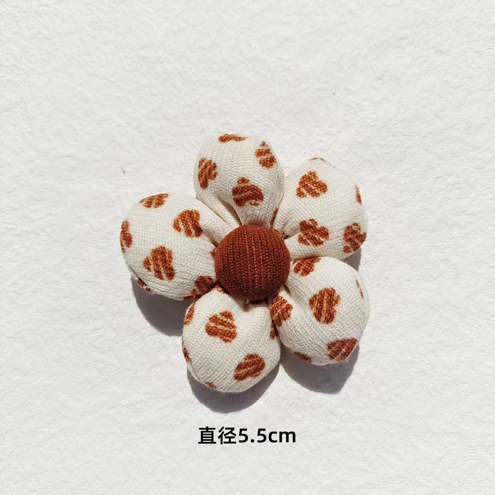 Ghim Cài Túi Xách Điện Thoại Hình Hoa Vải Lông Sọc Ca Rô Dễ Thương