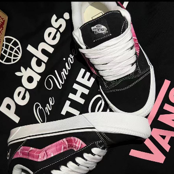 Giày Thể Thao peaches x vans kun skool Đế Thấp Siêu Nhẹ Chống Trượt Chân Thời Trang Unisex