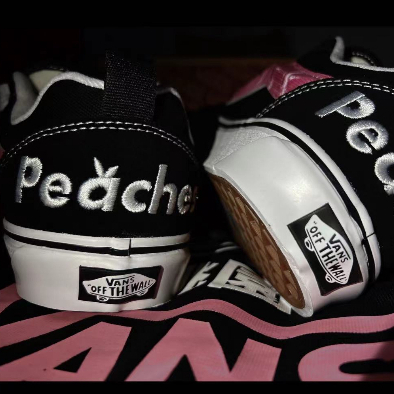 Giày Thể Thao peaches x vans kun skool Đế Thấp Siêu Nhẹ Chống Trượt Chân Thời Trang Unisex