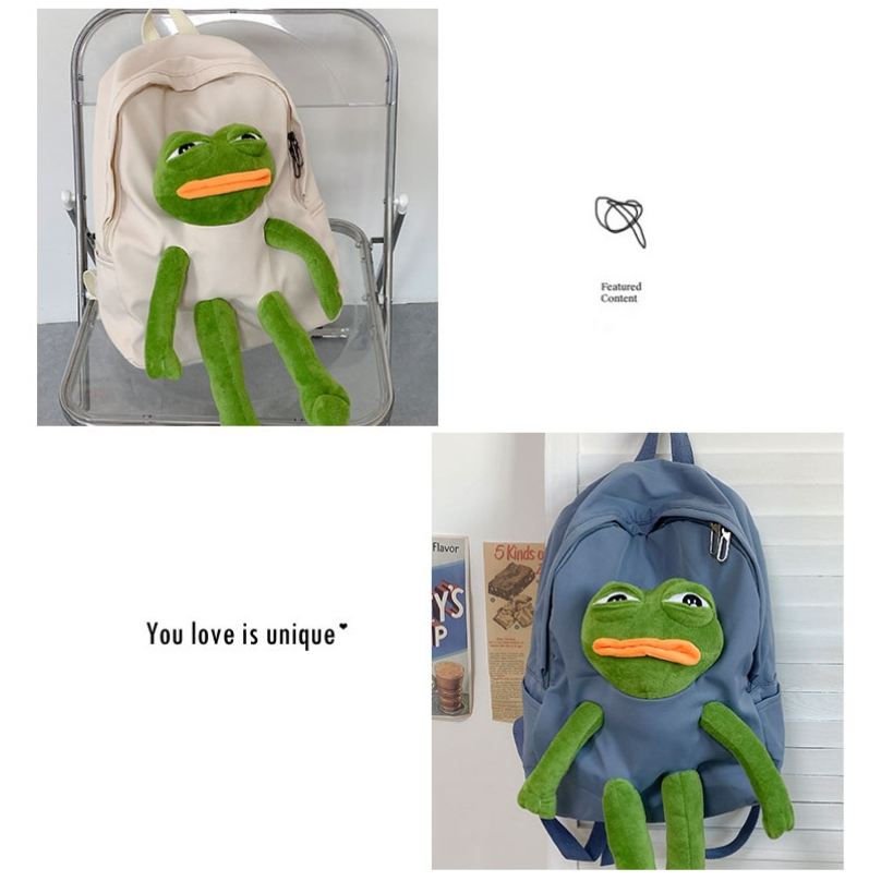 Balo con ếch Ba Lô Đi Học Hình Chú Ếch Dễ Thương Phong Cách Hàn Quốc Cho Nữ scho