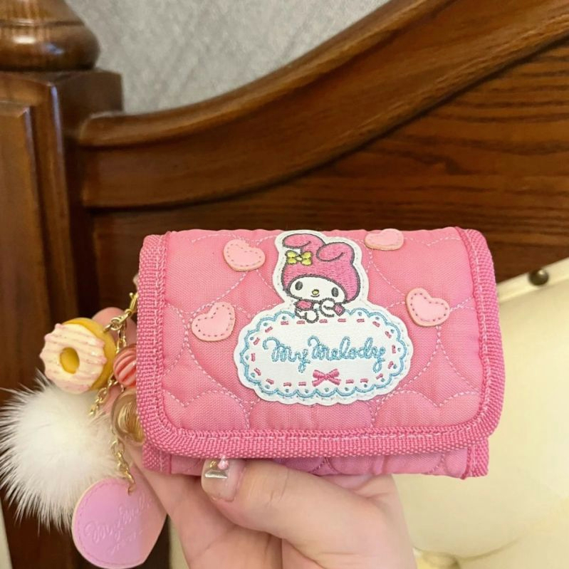 Ví Ngắn mini Thêu Họa Tiết Hoạt Hình Xinh Xắn Dành Cho Nữ