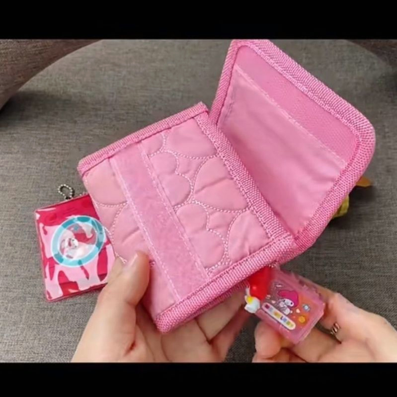 Ví Ngắn mini Thêu Họa Tiết Hoạt Hình Xinh Xắn Dành Cho Nữ