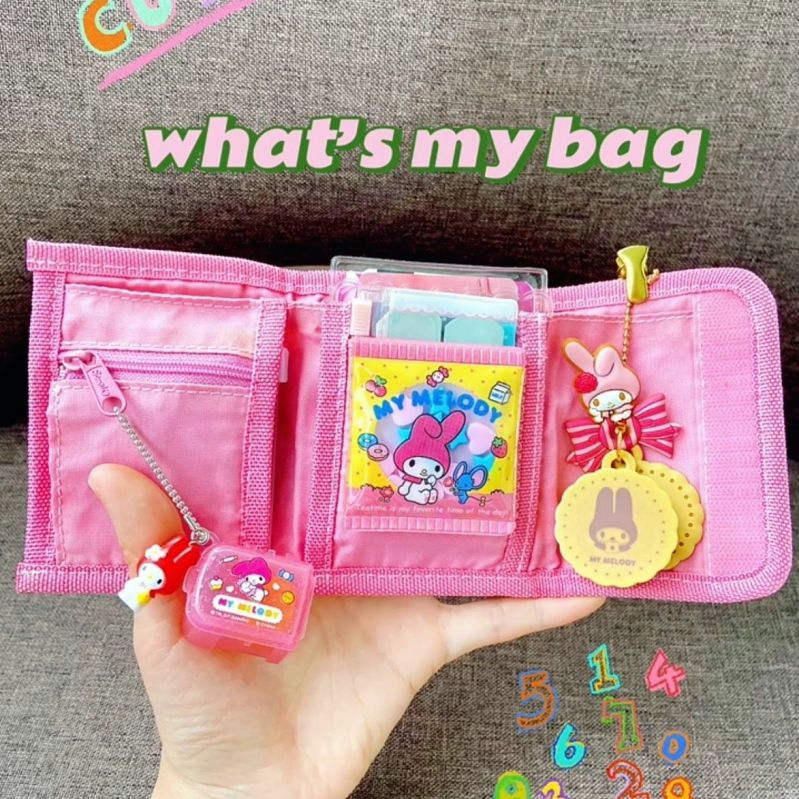 Ví Ngắn mini Thêu Họa Tiết Hoạt Hình Xinh Xắn Dành Cho Nữ