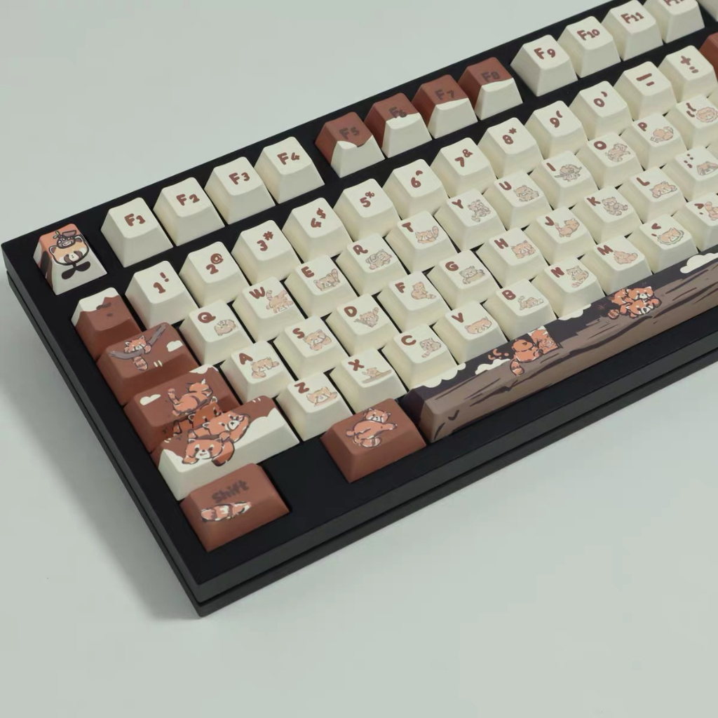 151 Phím Tiệc Gấu Nhỏ Keycaps Cherry/MDA PBT Keycaps Năm mặt nhiệt thăng hoa máy móc tùy chỉnh được cá nhân hóa keycap Phù hợp 61/68/75/84/87/96/98/104/108