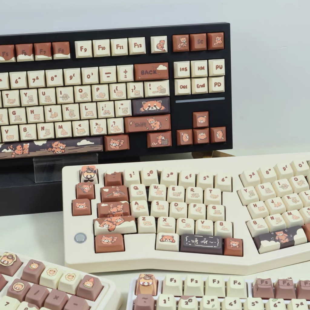 151 Phím Tiệc Gấu Nhỏ Keycaps Cherry/MDA PBT Keycaps Năm mặt nhiệt thăng hoa máy móc tùy chỉnh được cá nhân hóa keycap Phù hợp 61/68/75/84/87/96/98/104/108
