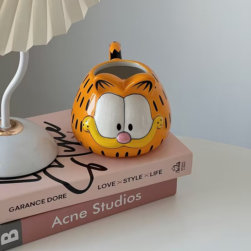 Cốc Uống Nước Bằng Sứ Hình Mèo garfield 3d Ba Chiều Dễ Thương Nhỏ Gọn Dành Cho Trang Trí Văn Phòng / Gia Đình 2023