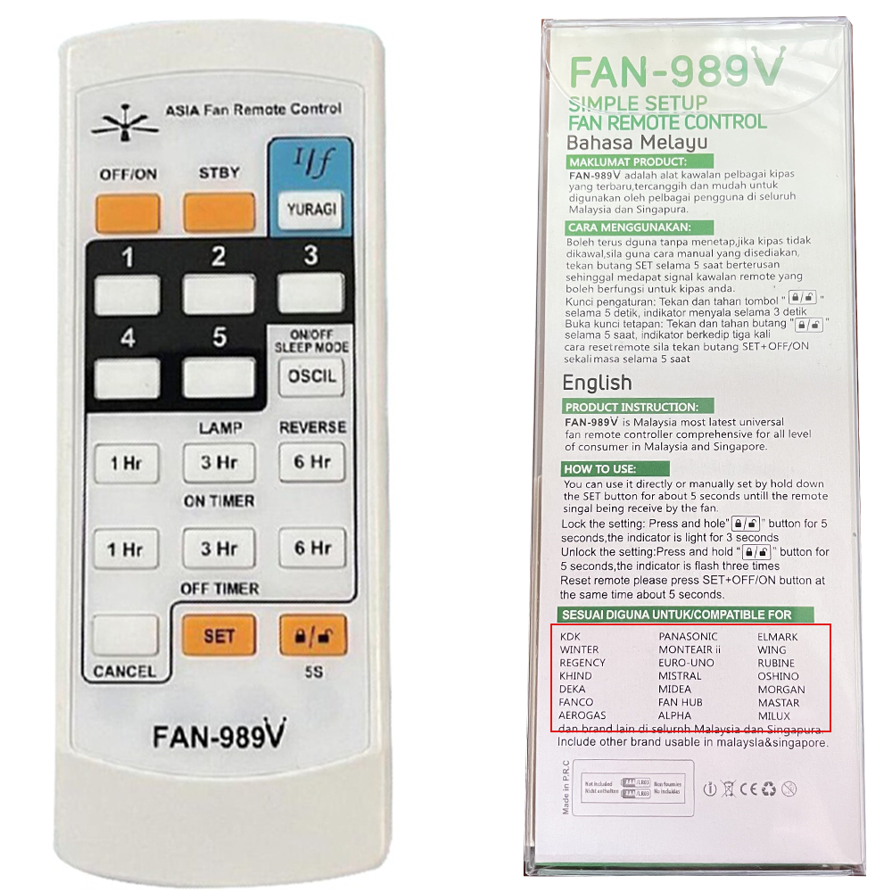Đa Năng Điều Khiển Quạt  FAN-989V