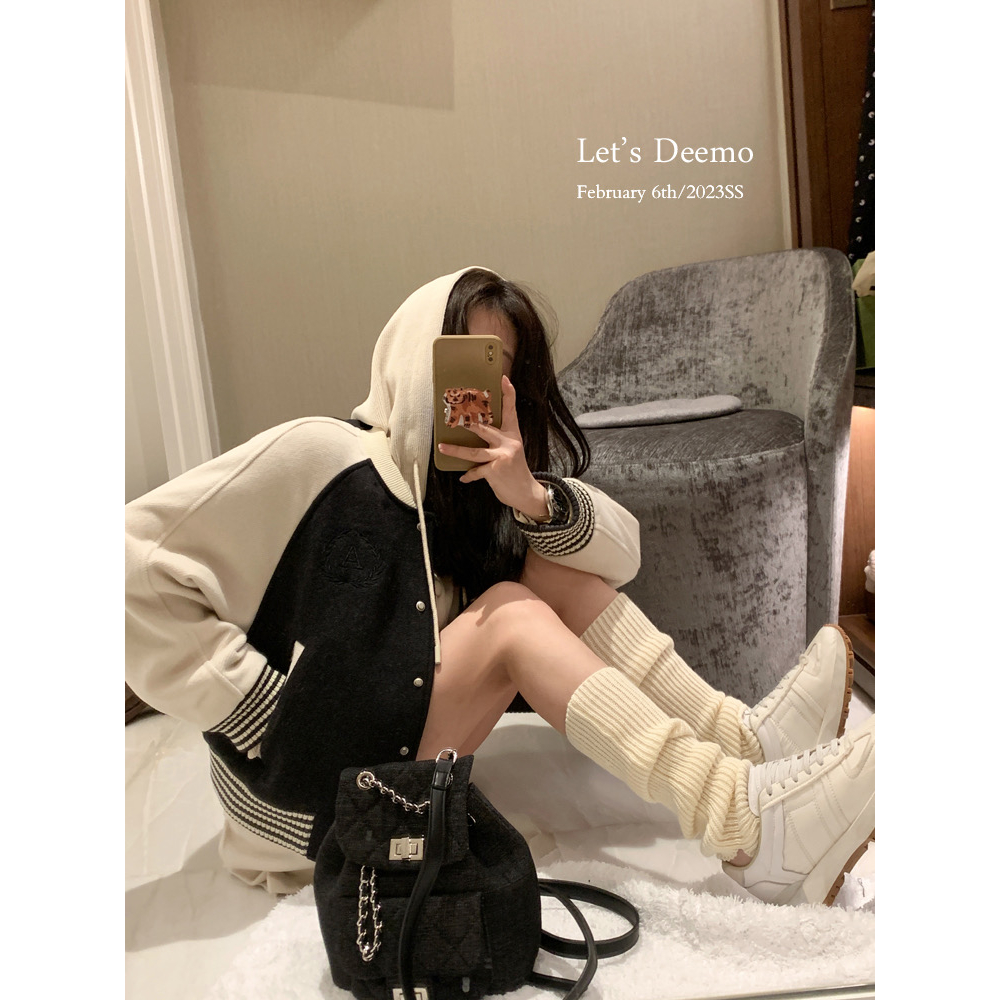 Áo Khoác Bóng Chày Nữ Dáng Rộng Có Thêu Chữ Thời Trang Cá Tính