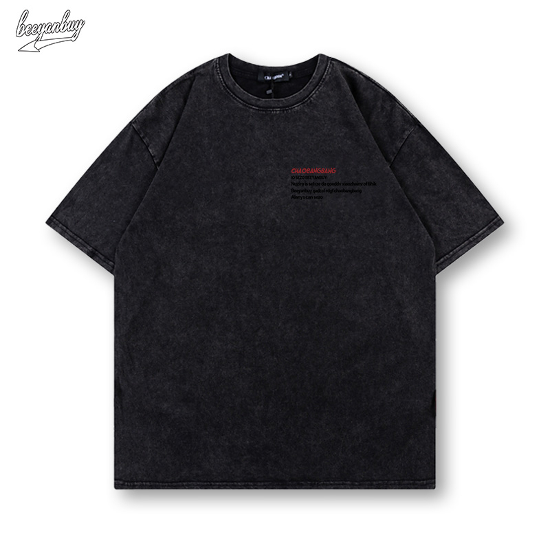 Áo thun nam local brand BEEYANBUY Y0465 100% cotton wash form rộng đẹp tay lỡ unisex ulzzang