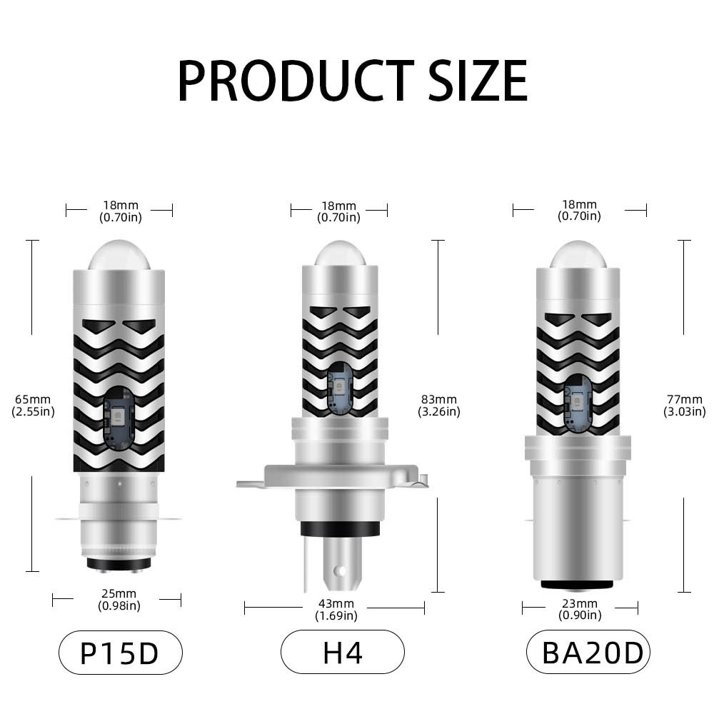 Đèn Pha led t19  / ba20d / h4 / Ánh Sáng Trắng / Vàng Chất Lượng Cao Cho Xe Mô Tô