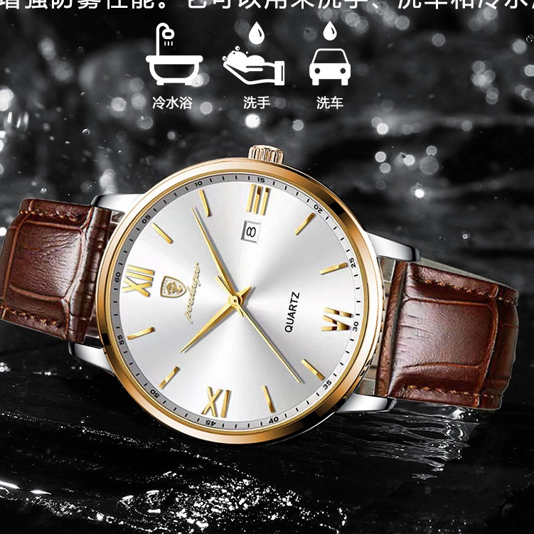 Swiss Đồng Hồ Thạch Anh Siêu Mỏng Chống Thấm Nước Cho Nam