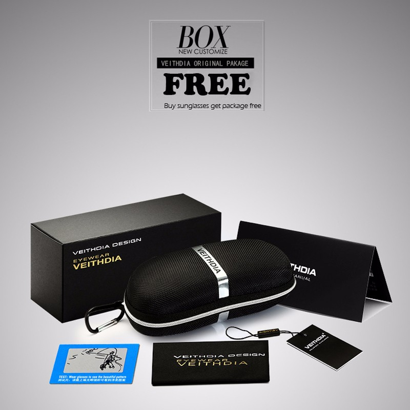 Veithdia Kính Mát Nam Gọng Inox Chống Tia uv400 v8258