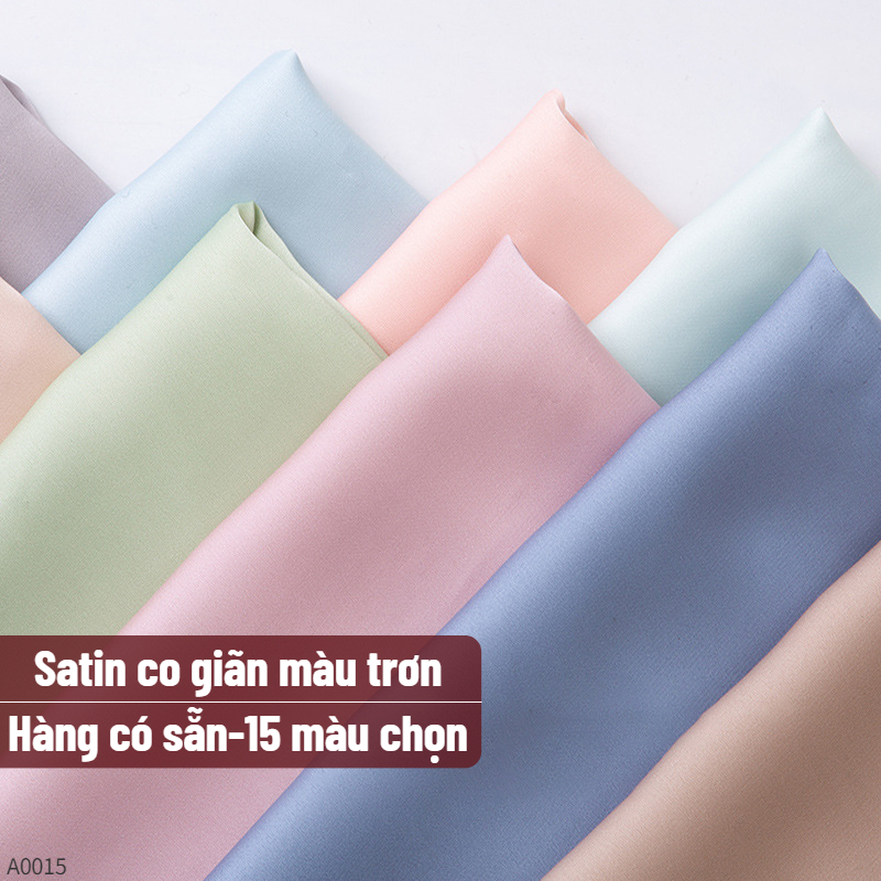Vải Satin Lụa Co Giãn Màu Sắc Tinh Khiết，Rộng 60 Inch = 1.5m，vải lụa，vải áo dài，vải may quần áo，vải may áo dài，vải gấm，vải lụa satin，satin，lụa satin，vải may，vải lụa hoa，vải áo dài lụa，vải áo dài lụa thái tuấn