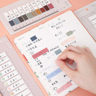 Sticky note label sticker morandi label notebook sticky note writable waterproof two-color classification label sticker pe dễ thương sticky note paper index