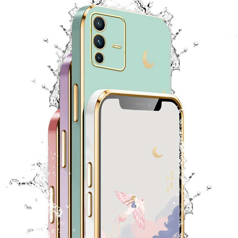 Ốp lưng Oppo Reno 7Z Reno 8 4G Reno 6 4G Reno 8T 5G Reno 8T 4G Reno 7 4G Reno 8 Pro 5G Mạ vàng cạnh sáng tạo chống rơi đám mây chim trường hợp điện thoại