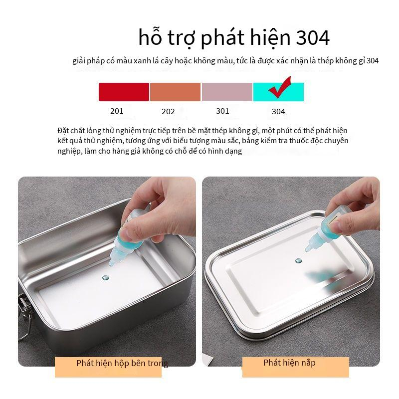 Hộp Đựng Cơm Trưa Hình Chữ Nhật Bằng Thép Không Gỉ 304